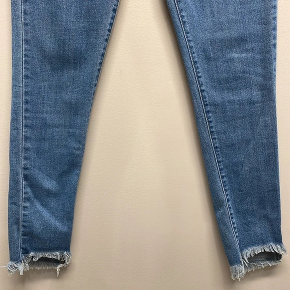 Levi’s 721 High Rise Skinny Denim Medium Wash Jeans Raw Hem 29 - Picture 3 of 15